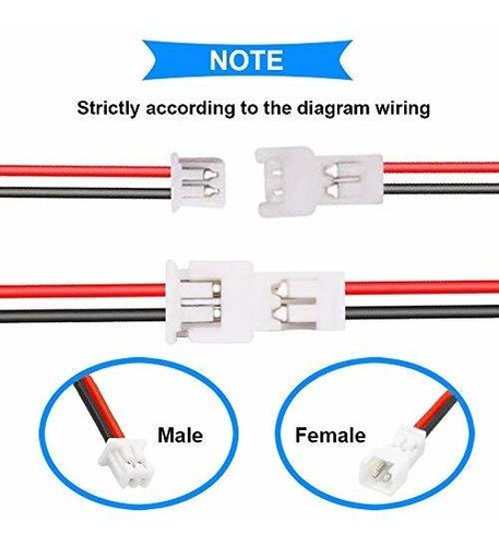 Pairs Awg Jst  in Plug Conector Cable Pin Dama Para Led