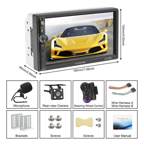 Estéreo Para Auto Mirrorlink 7 Inch Mp5 Con Cámara Pantalla