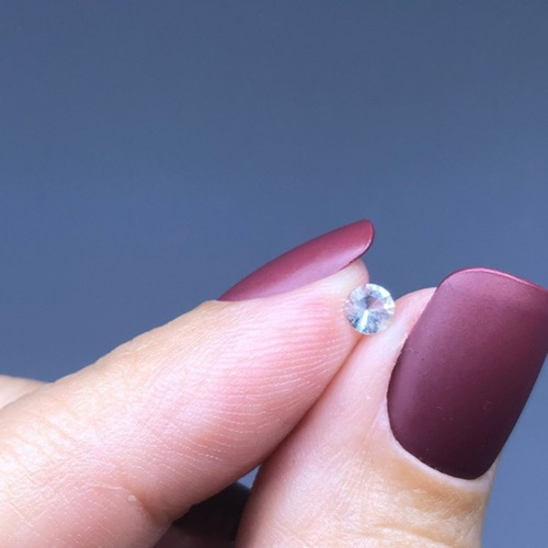 Água Marinha 0 040 Cts Redonda Natural 1,5 Mm Azul Claro Verde Claro Transparente Garantia Eterna