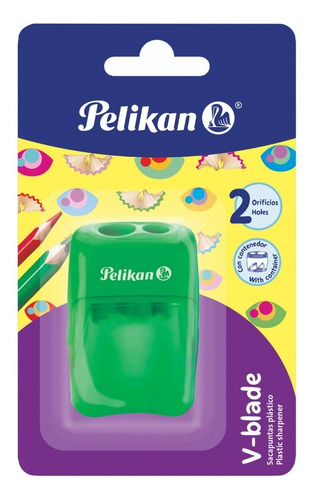 Sacapuntas Plástico Depósito 2 Orificio Pelikan Colores