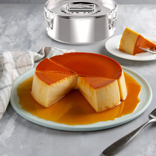 Flan Pan Flanera Mold 2.3 Qt, Molde De Flan Pan De Aço Inoxi