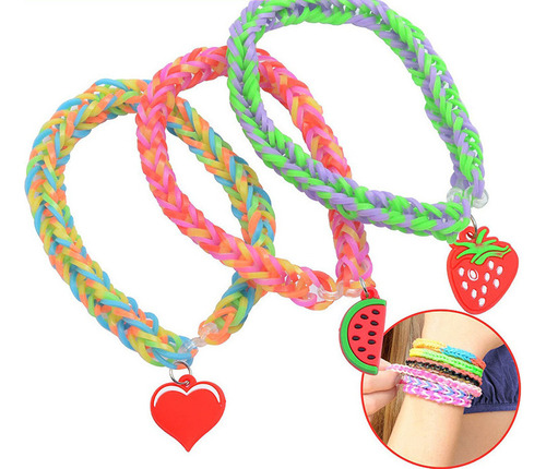 Kit Para Fazer Pulseiras Trançadas Com Elástico Infantil