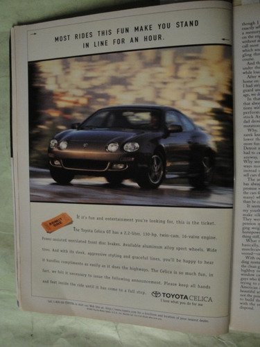 Publicidad Toyota Celica Gt Año 1996