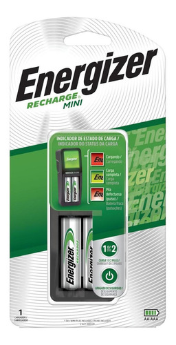 Cargador De Pilas Energizer Mini + 2 Pilas Recargables Aa