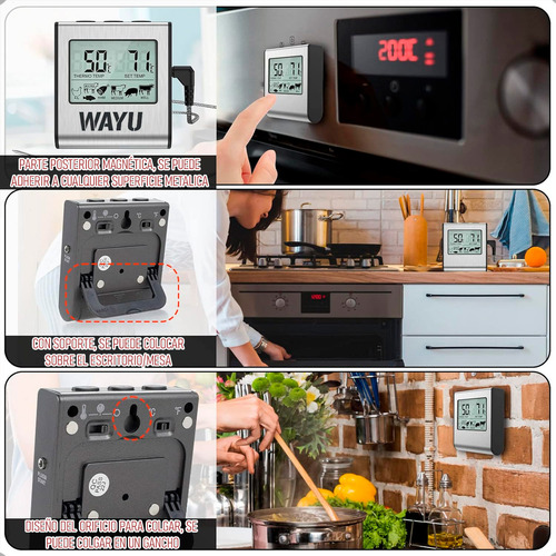 Termometro Para Carne Termómetro Digital Wayu Termometro Wayu Arcashopping Termometro De Cocina Termometro Horno Wayu Termometro Para Alimentos Wayu Termometro Digital Para Horno
