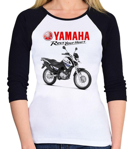 Baby Look Raglan Moto Yamaha Xtz 150 Crosser 2017 3/4