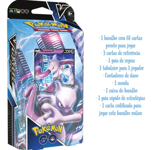 Cartas Pokémon go Starter Deck Cards Batalha Mewtwo V Copag em