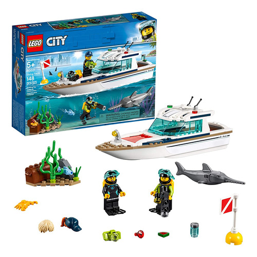 Yate De Buceo Lego City Great Vehicles 60221, Kit De Constru