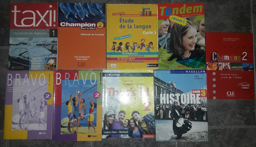 Lote De 9 Libros Textos De Frances Escolares Bravo Champion