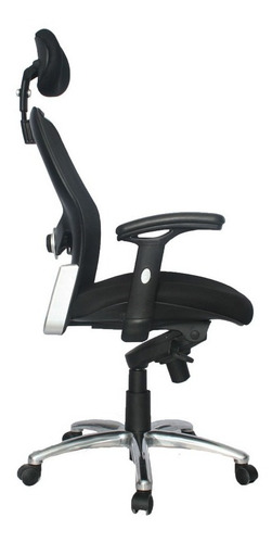 Imagen 3 de 4 de Silla De Oficina Barrancabermeja Base Aluminio Ergonomica