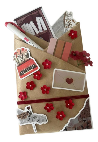 Data Com Um Livro Fantasia Livro Com Adesivos Diy Vermelho