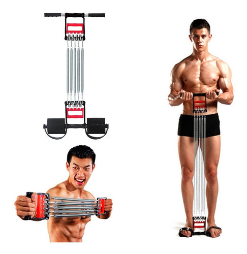 Imagen 1 de 7 de Resorte Ejercitador De Pecho Brazos Abdomen Ejercicio 3 En 1