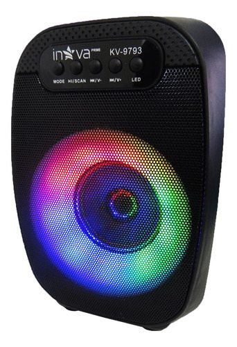 Caixa Amplificadora De Som Led Rgb Bluetooth Festa Cor Preto