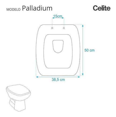 Assento Sanitário Palladium Cinza Prata Para Louça Celite