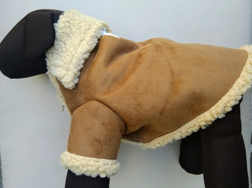 Chamarra Invierno Con Borrega Talla 4 Beige Ropa Para Perros