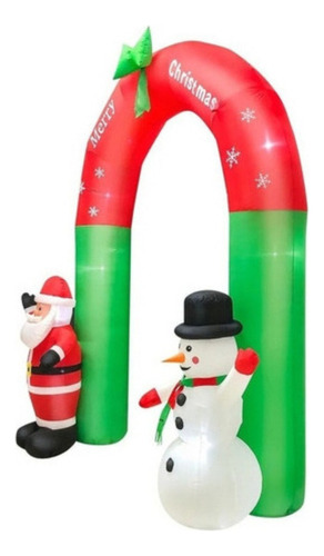 Parque Infantil Con Arco Inflable De Papá Noel Y Muñeco De N