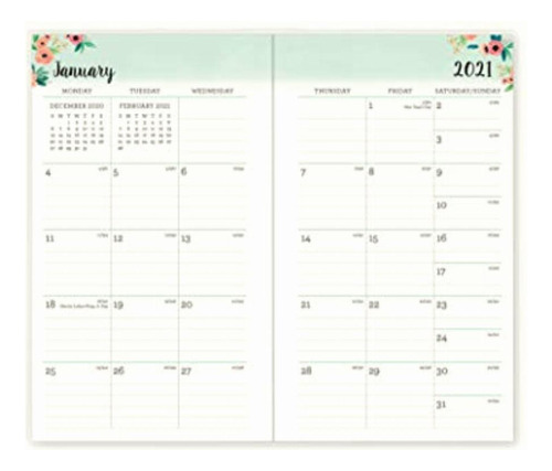Blue Sky 2020-2021 Planificador Mensual Del Año Académico