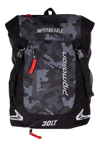 Imagen 2 de 4 de Morral Porta Casco Pigmalion Impermeable Camuflado Gris