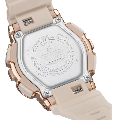 Reloj Casio G-shock Gm-s110pg-4a Correa Rosa Pálido Bisel Rosa Pálido Fondo Rosa