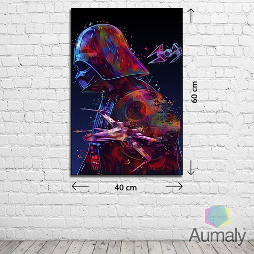 Cuadro Decorativo Darth Vader X-wing Star Wars 40x60 Cm