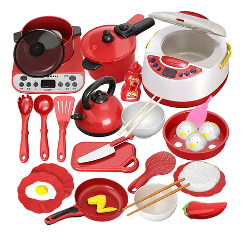 Cocina Infantil Vaporera Luces + Sonido + Vapor 56 Piezas