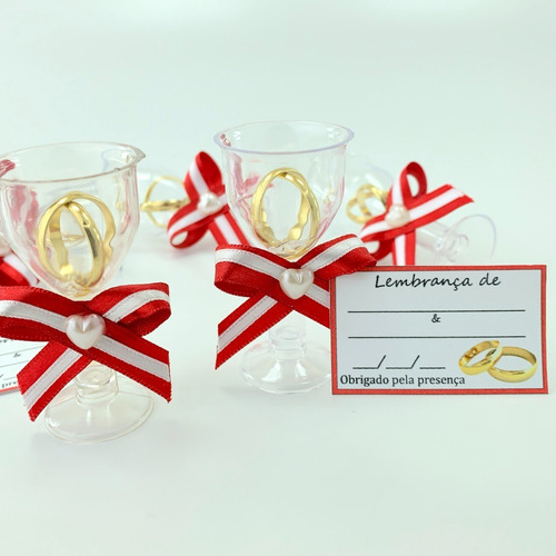 Lembrancinha Casamento Tacinha Com Aliancinhas - Kit Com 130