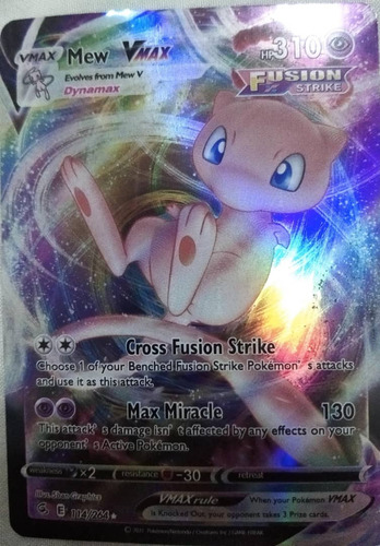 Carta Pokemon Vmax Mew Fusion Strike 310hp Sword And Shield 