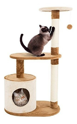 Petmaker Cat Tree Condo 3 Tier With & Scratching