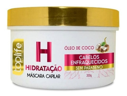 Creme De Hidratação Profissional Oleo De Coco Toplife 300g