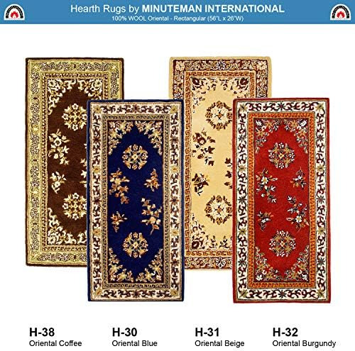 Alfombra De Hogar De Lana Oriental Azul De Minuteman Interna