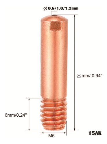 . Soporte De Punta De Boquilla De Gas De Antorcha Mig 1,0 Mm