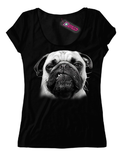 Remera Mujer Perro Pug Chino  Ca24 Dtg Premium