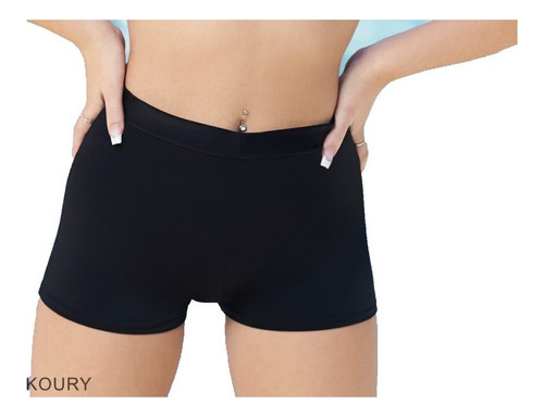 Short De Malla Tipo Boxer Negro Liso Tiro Alto Natubel 10900