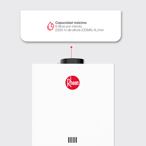 Calentador De Agua Rheem Instantáneo Gas Natural 7 Kw