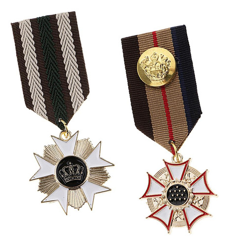 2 Piezas De De Tela Medallón Insignia Hombres Mujeres