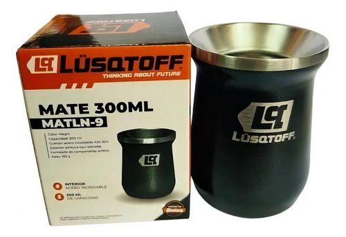 Mate Acero Inoxidable Térmico 300 Ml Vaso Lusqtoff Negro Sta