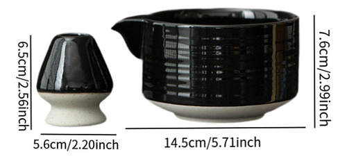 2pcs Matcha Set Ceremonía Del Té Set Herramientas Negro