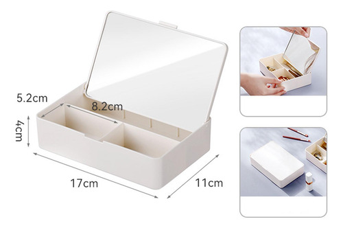 Estuche Organizador De Maquillaje Con Espejo, Caja De