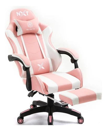 Silla Gamer Ergonómica Posapies + Almoadillas Y Reclina 155°