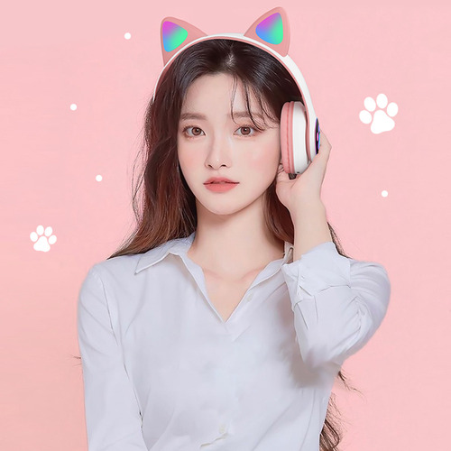 A Auriculares Plegables Cat Ear Bt Con Soporte Aux/tf/fm