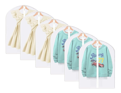 Fundas Colgante Para Ropa Polvo Protector 6 Pzas, 60x80cm Color Blanco