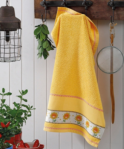 Imagem 3 de 7 de Pano De Prato Atoalhado Jacquard Etamine Kit Com 5 Peças