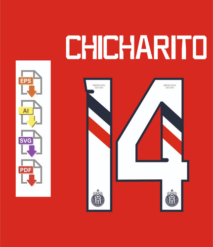 Chicharito 14 Chivas Vector 2023-24 Pdf. Eps. Svg. Png