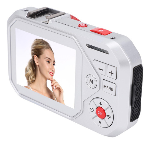 Cámara Digital Con Doble Pantalla, 48 Mp, Hd, Zoom 16x, Enfo