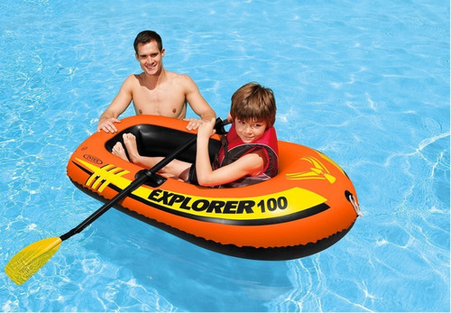 Imagen 3 de 10 de Bote Inflable Explorer 100 / 1 Persona Intex, Acuarela