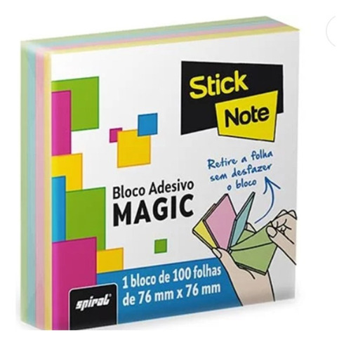 Bloco Post-it Refil Stick Magic 76x76 C /1 Blocos 100fls