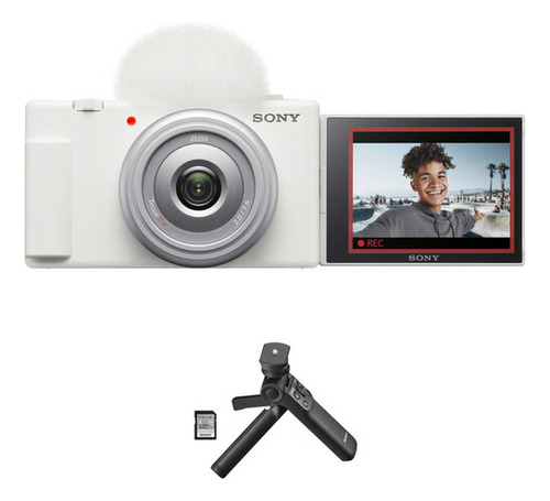 Cámara Vlogging Sony Zv-1f Con Kit Accesorios Vlogger Blanco