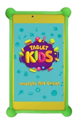 Tablet com capa DL Kids C10 TX394BBV 7" 8GB branco/amarelo com memória RAM 1GB