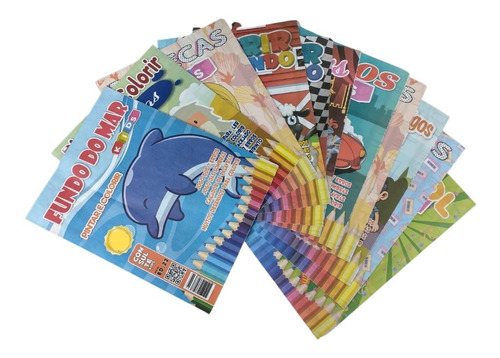Kit 25 Livros Mesmo Tema De Colorir Infantil Sortidos Atacado