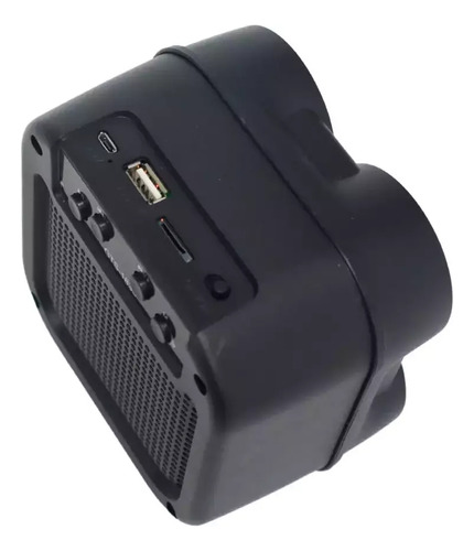 Parlante Bluetooth Portátil Recargable Con Luz Led Color Negro